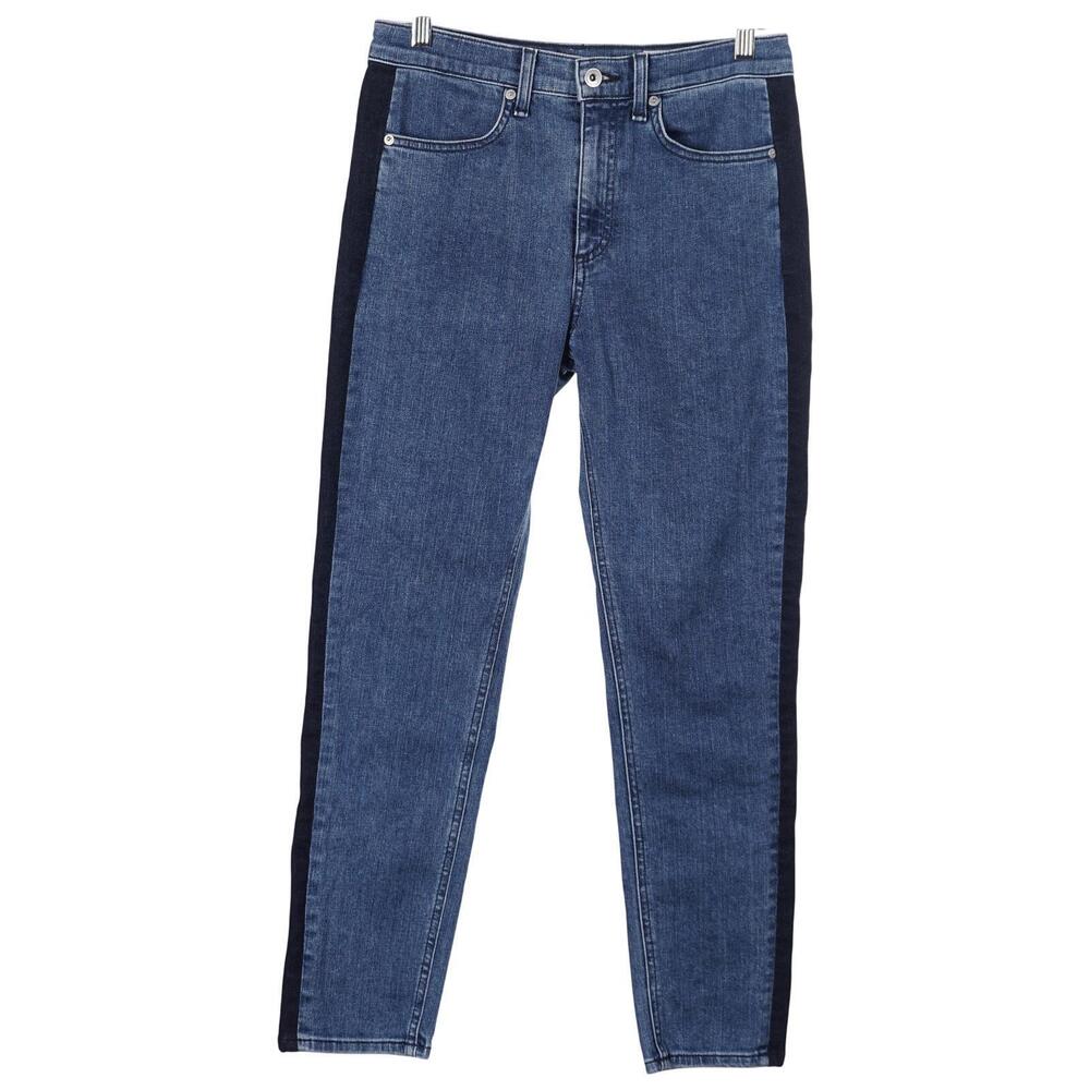 Rag & Bone Mazie Jeans Women 29 Blue Side Stripe Double Indigo Skinny High Rise